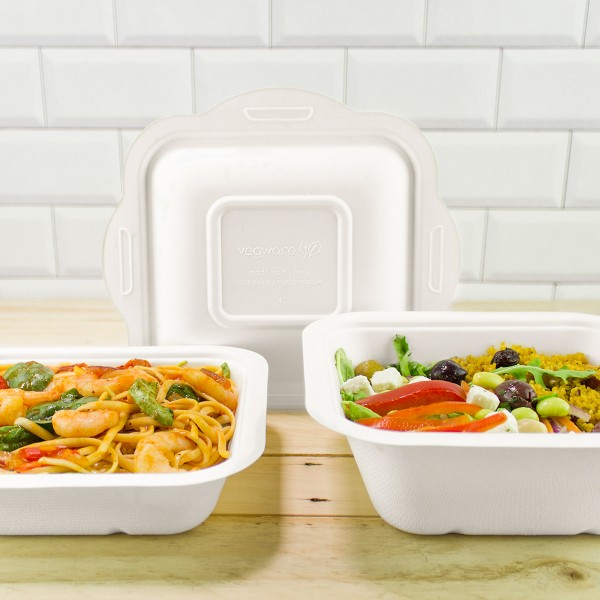 V4-GB32 Vegware Compostable Bagasse Gourmet Food Containers (32-ounce)